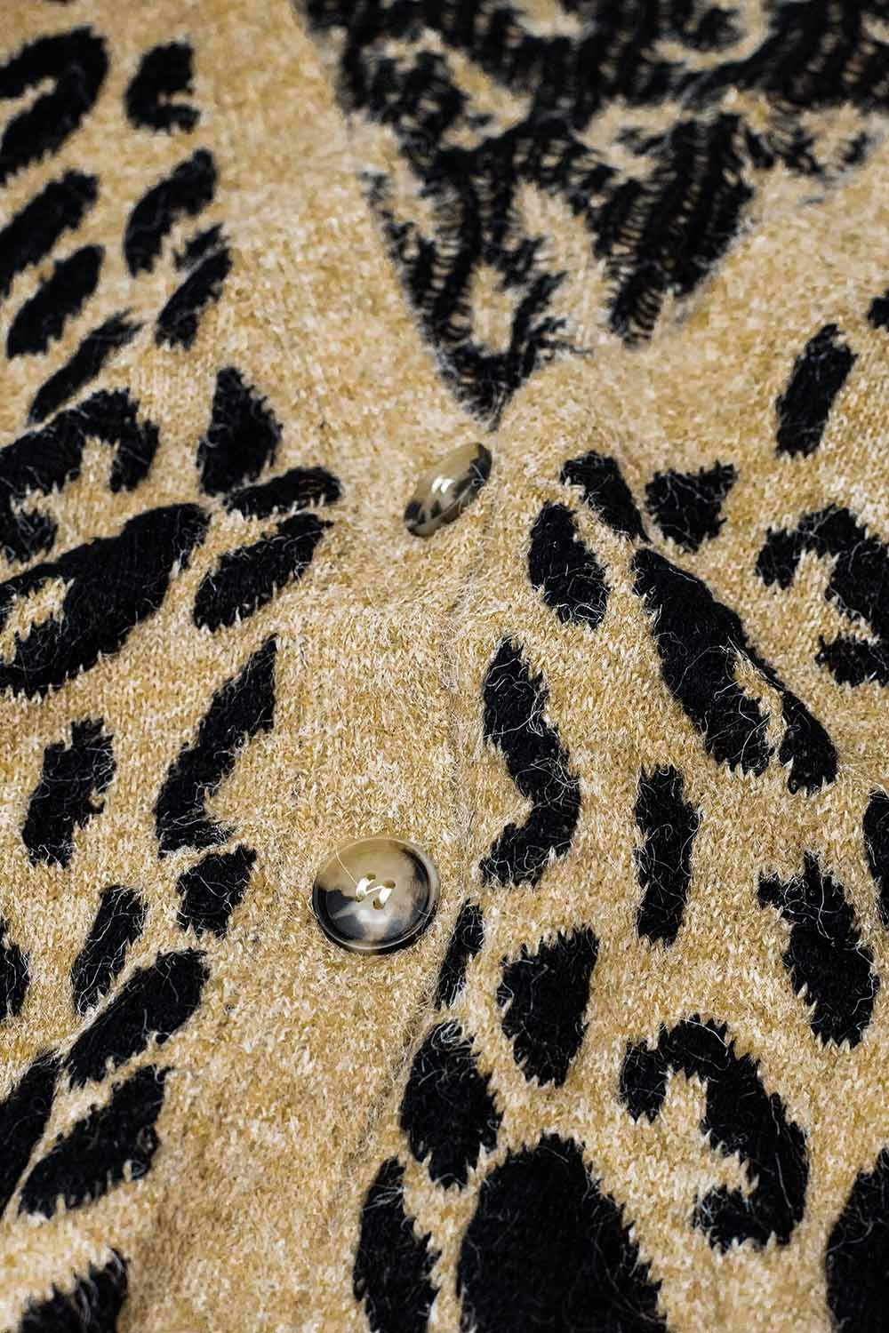 chaqueta de punto suave con estampado de leopardo chaqueta de punto suave con estampado de leopardo