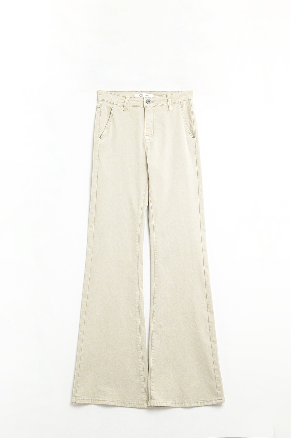 Pantalones Acampanados Beige Cómodos y Elásticos Pantalones Acampanados Beige Cómodos y Elásticos