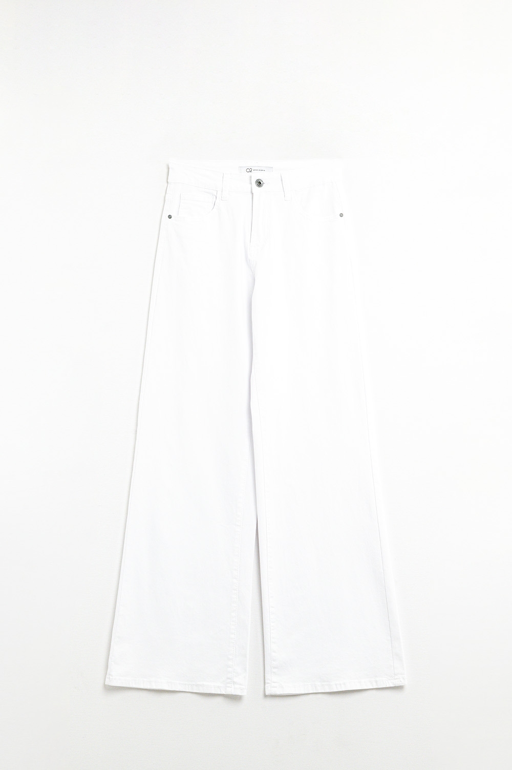 Pantalones Blancos Rectos de Pierna Ancha Pantalones Blancos Rectos de Pierna Ancha
