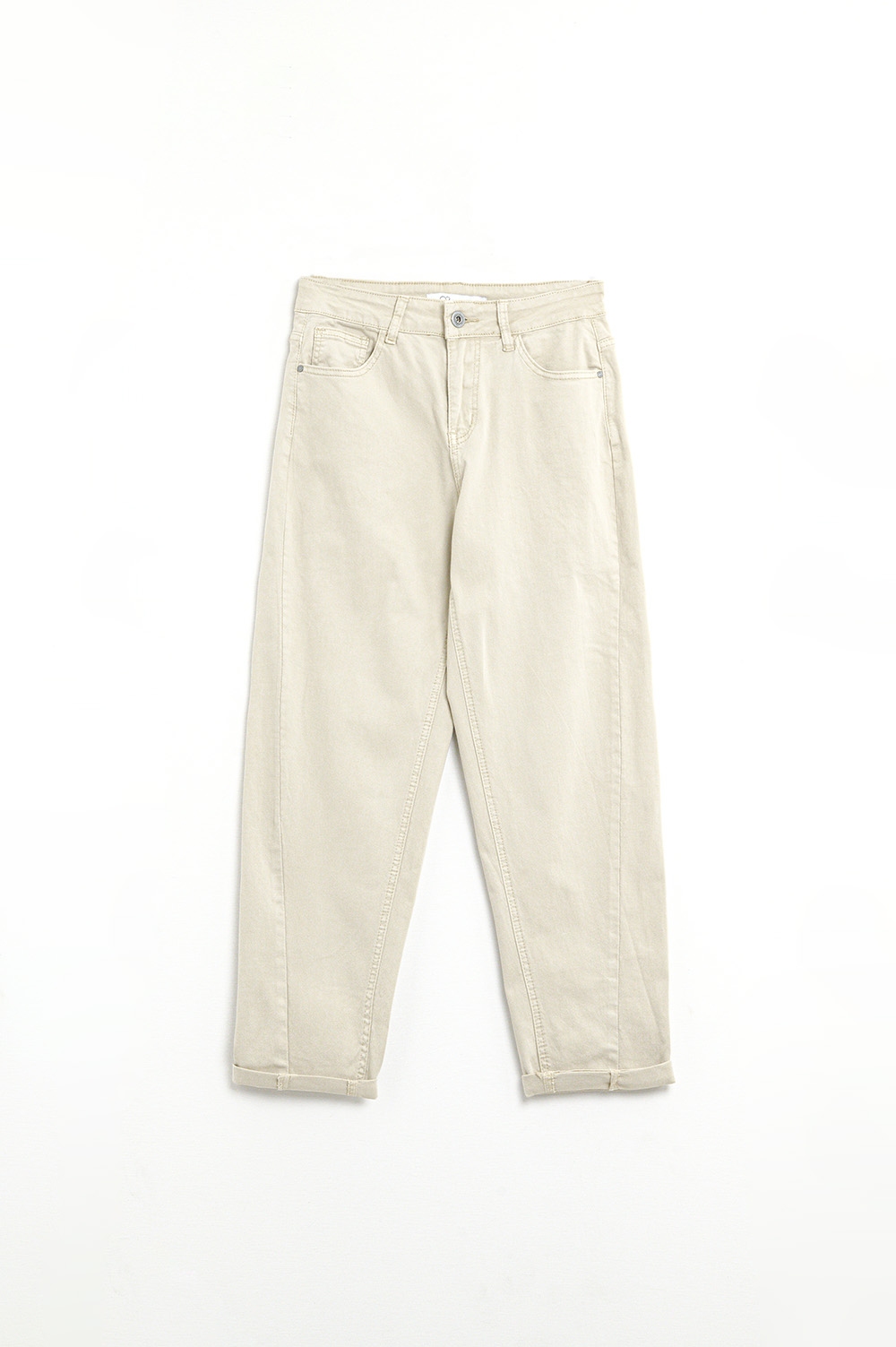 Pantalones Rectos S&uacute;per C&oacute;modos de Estiramiento en Beige