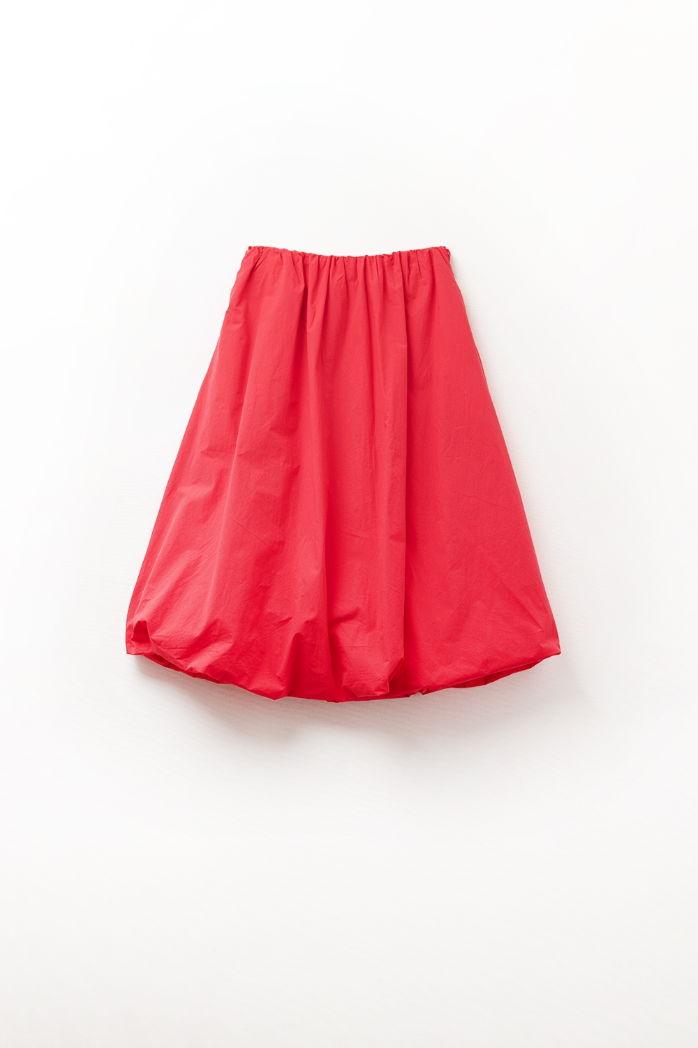 Mini falda burbuja roja en tejido popelín Mini falda burbuja roja en tejido popelín