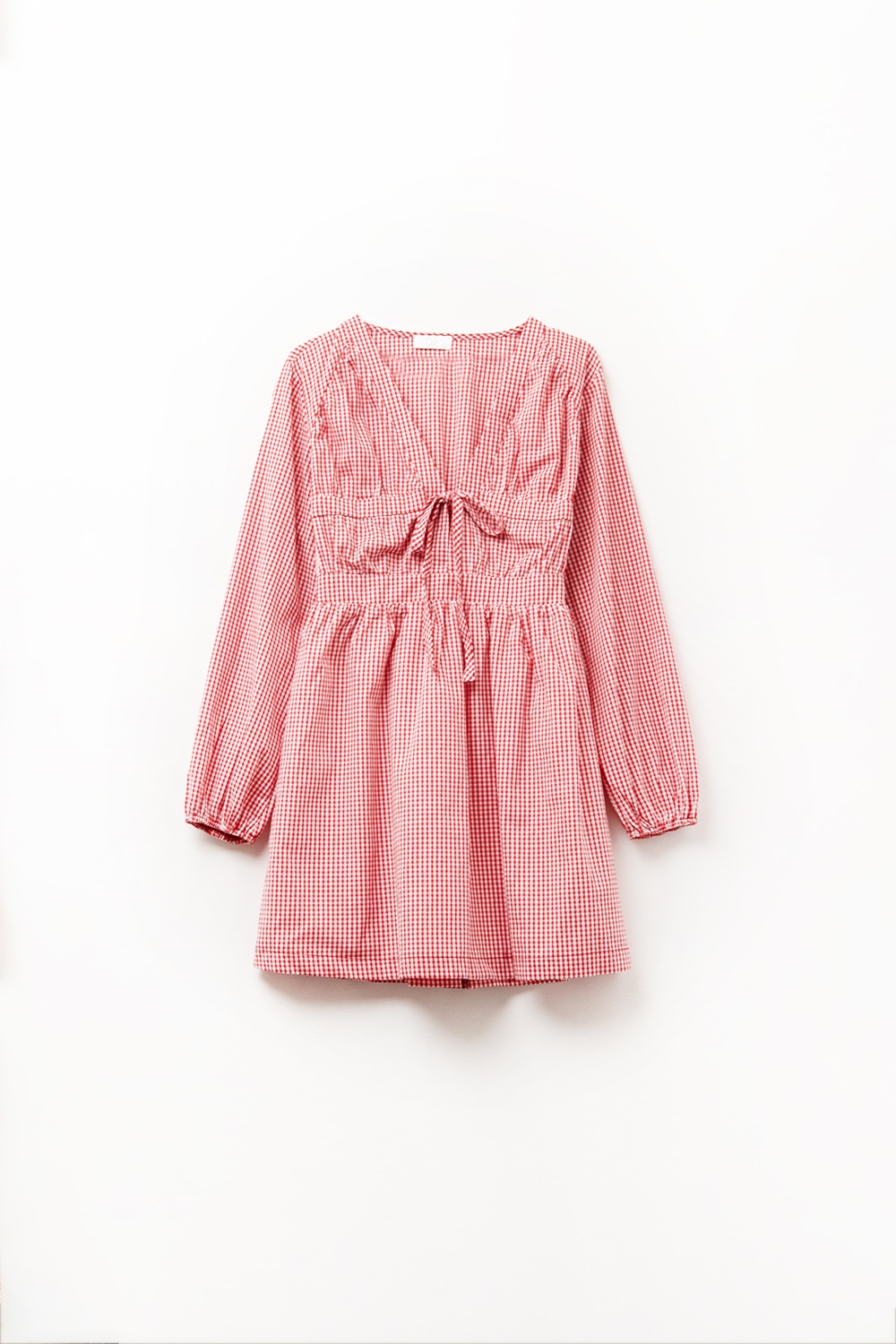 Minivestido cuadro de vichi Rojo tejido de poplin