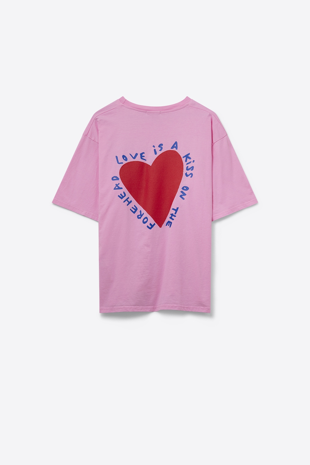 Camiseta Rosa Con Amor es un Beso en la Frente