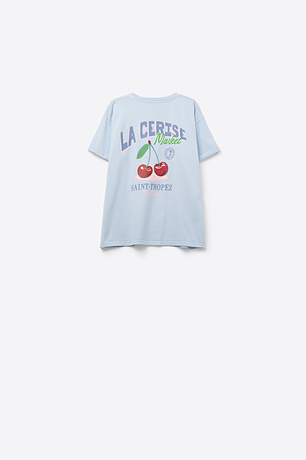 Camiseta azul con gr&aacute;fico La Cerise Market Saint-Tropez