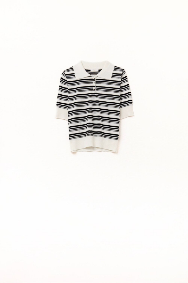 JERSEY DE RAYAS CON CUELLO DE POLO