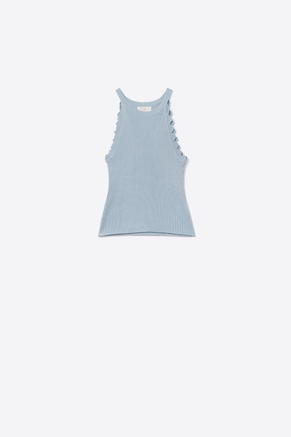 Camiseta de tirantes azul bebé con detalle de canalé en las axilas Camiseta de tirantes azul bebé con detalle de canalé en las axilas