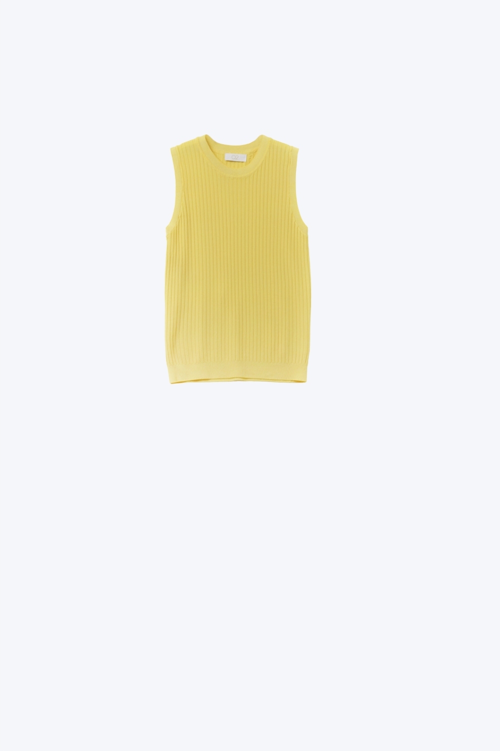 Top amarillo de punto acanalado sin mangas Top amarillo de punto acanalado sin mangas