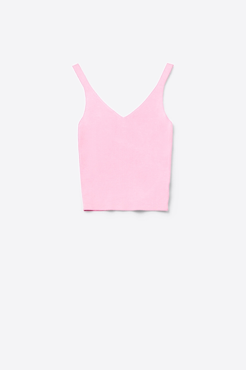 Cómoda camiseta de tirantes de punto acanalado en rosa Cómoda camiseta de tirantes de punto acanalado en rosa