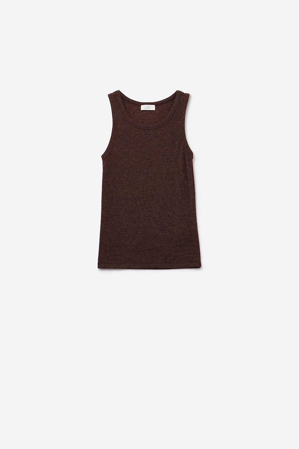 Camiseta básica de punto supersuave en marrón chocolate Camiseta básica de punto supersuave en marrón chocolate