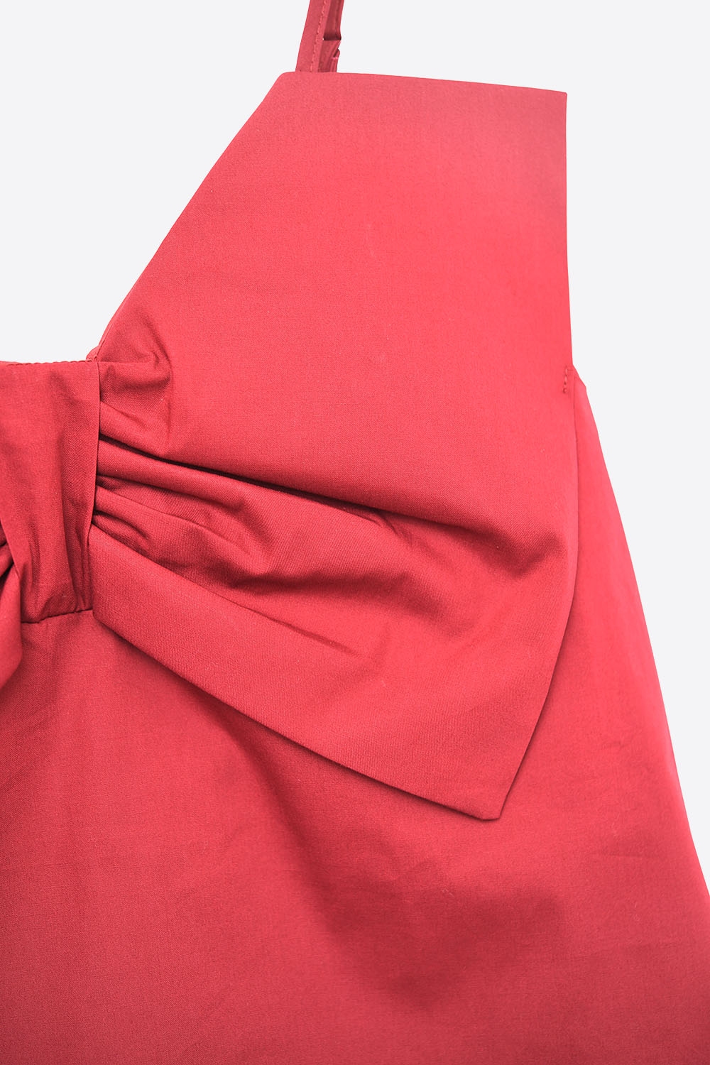 Top corto de popelina burdeos con detalle de lazo Top corto de popelina burdeos con detalle de lazo