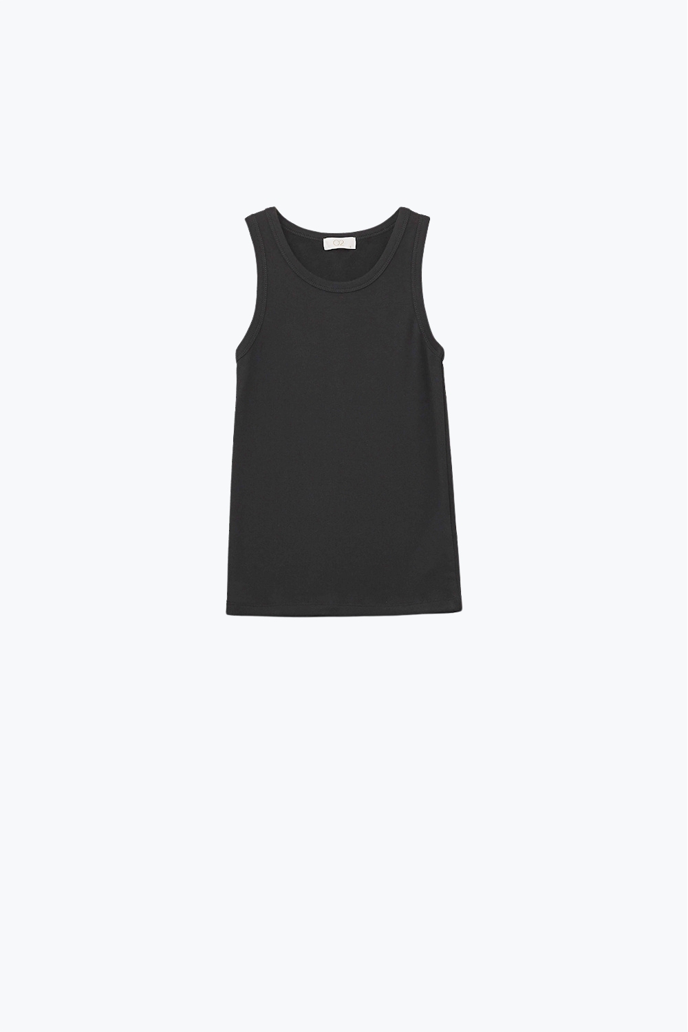 Camiseta básica de punto supersuave en negro Camiseta básica de punto supersuave en negro