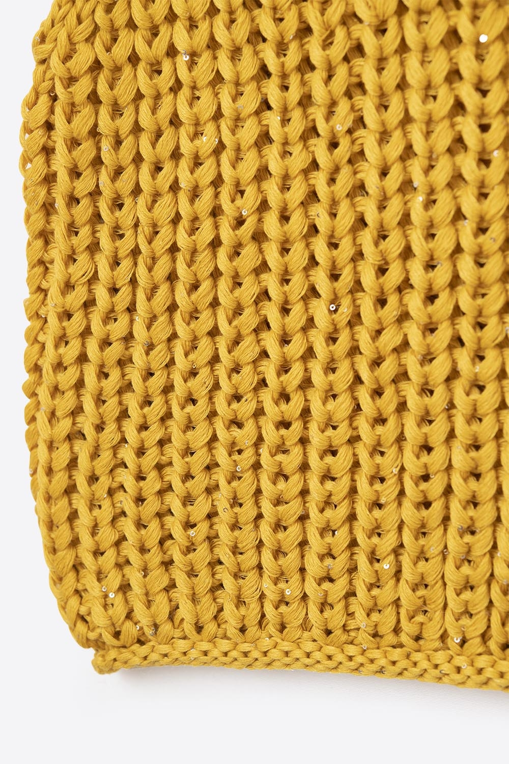 Chaleco Crochet Amarillo Con Hilo De Lentejuelas