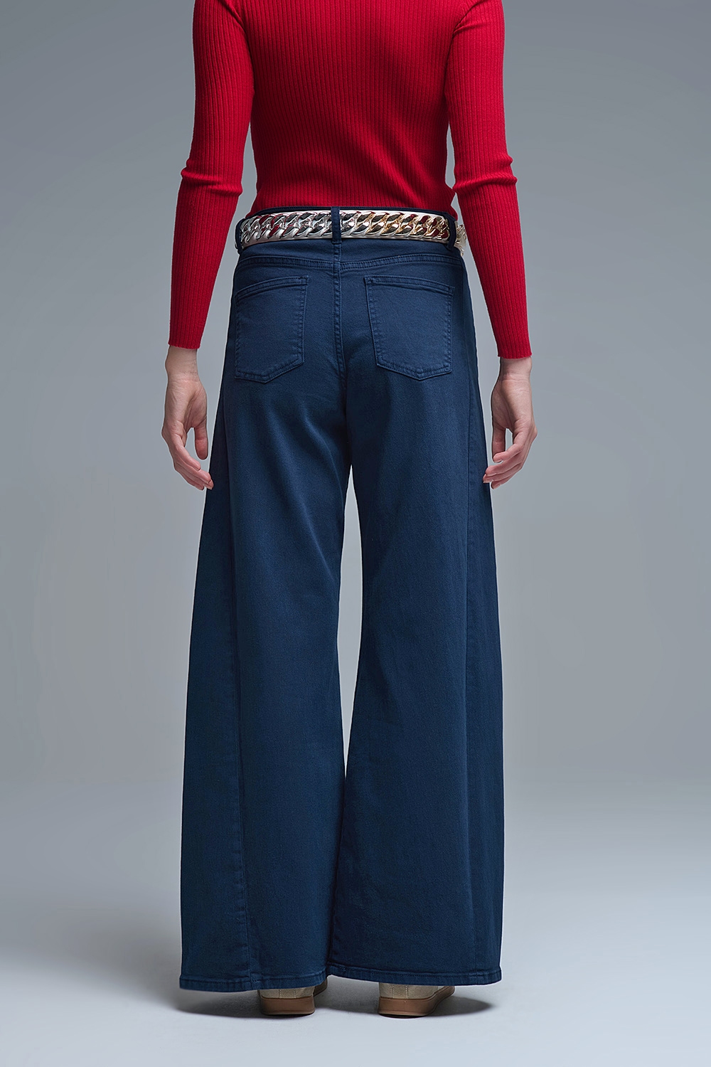 Pantal&oacute;n extra ancho azul marino