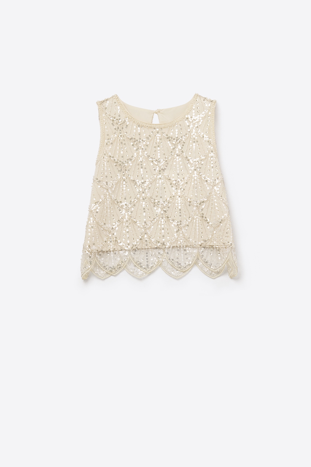 Top de lentejuelas en color crema Top de lentejuelas en color crema