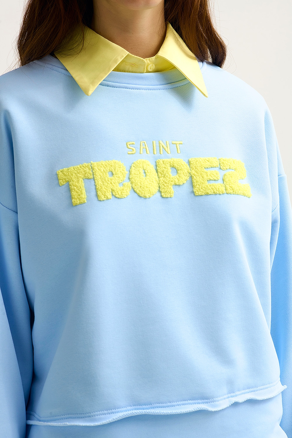Sudadera Saint Tropez Bordada Azul beb&eacute;
