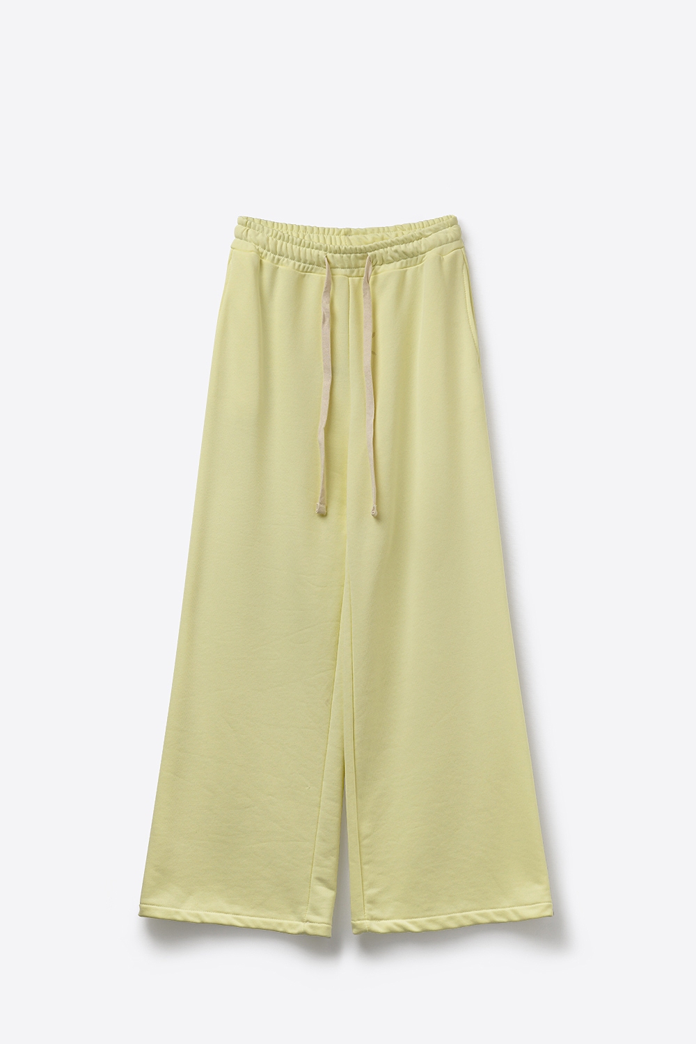 Pantalón de chándal de punto recto amarillo con cintura elástica y corbata Pantalón de chándal de punto recto amarillo con cintura elástica y corbata