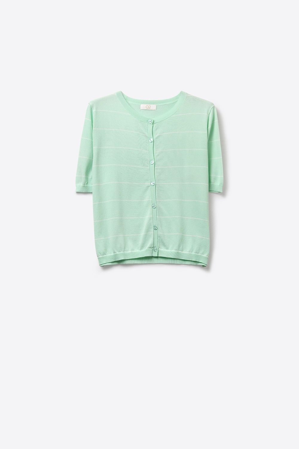 Chaqueta de punto fino verde menta con botones