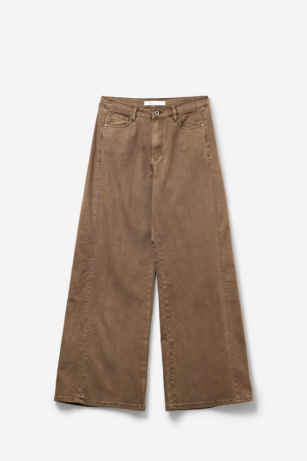 Pantalones de Mezclilla de Algodón Marrones de Pierna Ancha Casual Pantalones de Mezclilla de Algodón Marrones de Pierna Ancha Casual