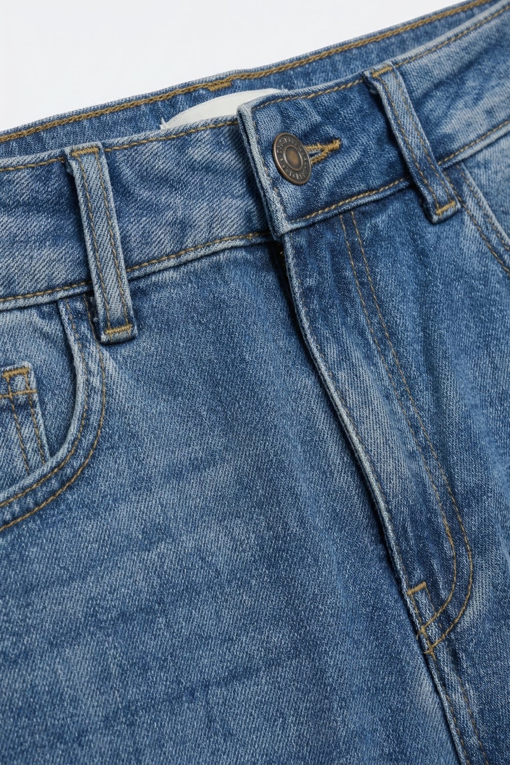 Jeans Globos Holgados de Tiro Alto en Denim Lavado Claro