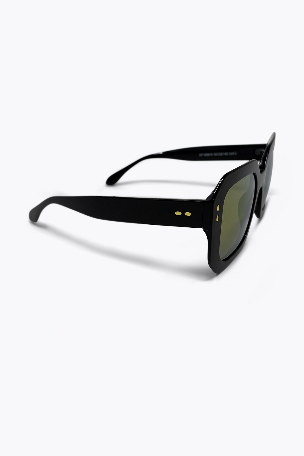 Gafas de Sol Cuadradas Sobredimensionadas con Tachuelas Doradas de Acetato Geométrico Negro Gafas de Sol Cuadradas Sobredimensionadas con Tachuelas Doradas de Acetato Geométrico Negro