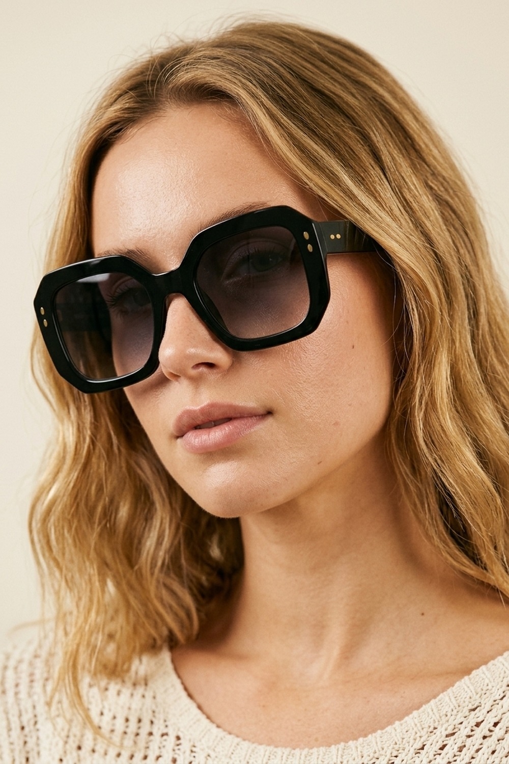 Gafas de sol cuadradas oversize con lentes degradadas negras Gafas de sol cuadradas oversize con lentes degradadas negras
