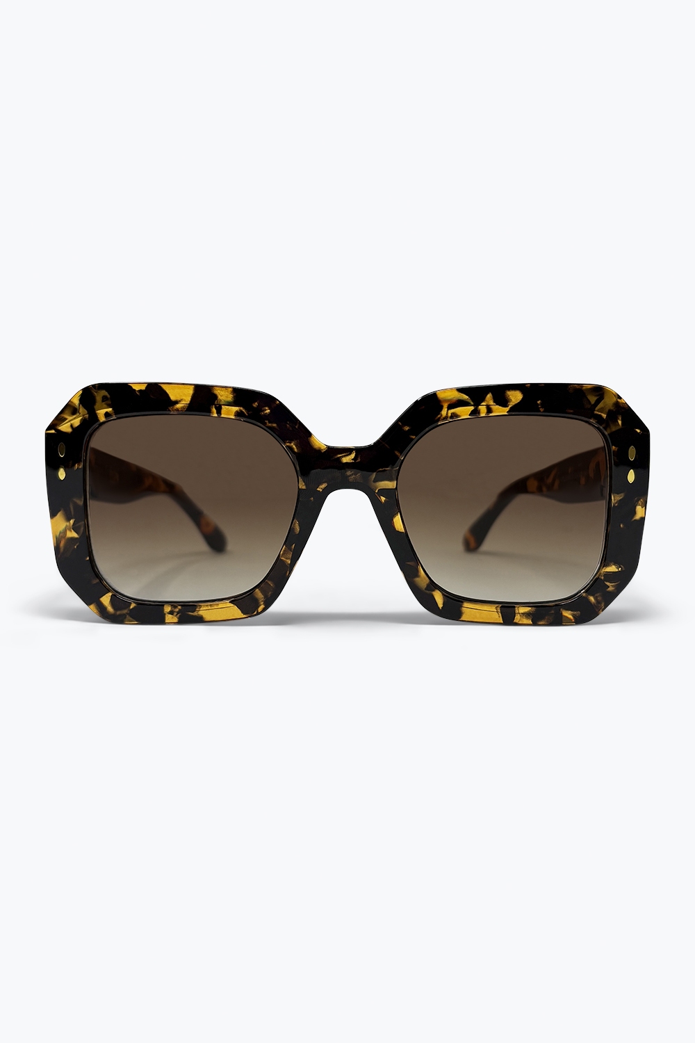 Gafas de Sol con Marco Cuadrado Oversize de Acetato Multicolor de Carey