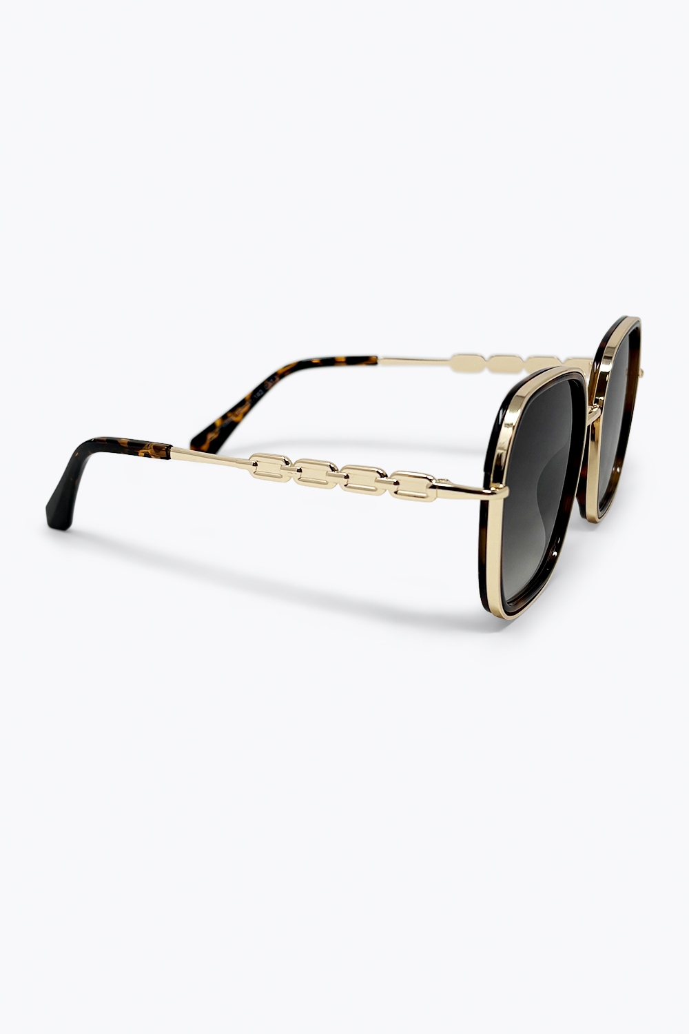 Gafas de sol con montura cuadrada oversize y lentes en degradado marr&oacute;n carey