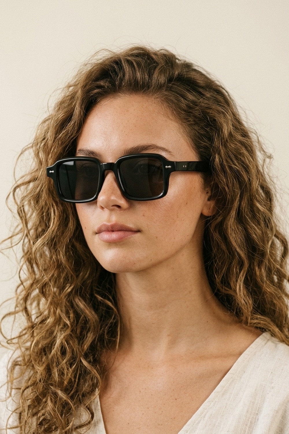 Gafas de Sol Clásicas y Gruesas con Montura Rectangular Negra Gafas de Sol Clásicas y Gruesas con Montura Rectangular Negra