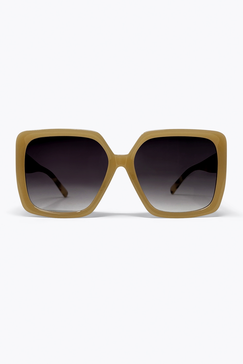 Gafas de sol oversize con marco cuadrado y lentes degradados color camel