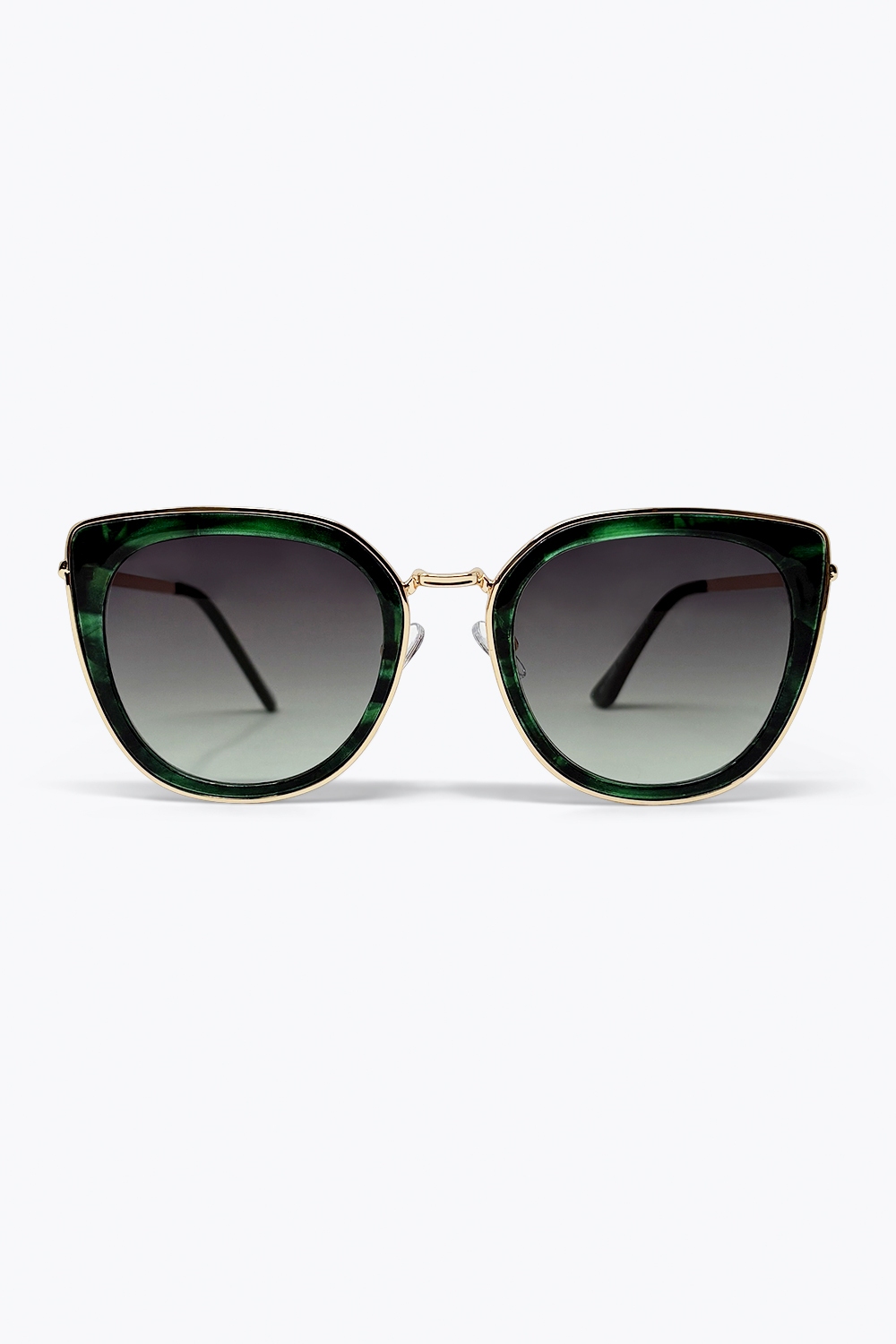 Gafas de sol con montura de metal y lentes degradados con efecto de m&aacute;rmol verde
