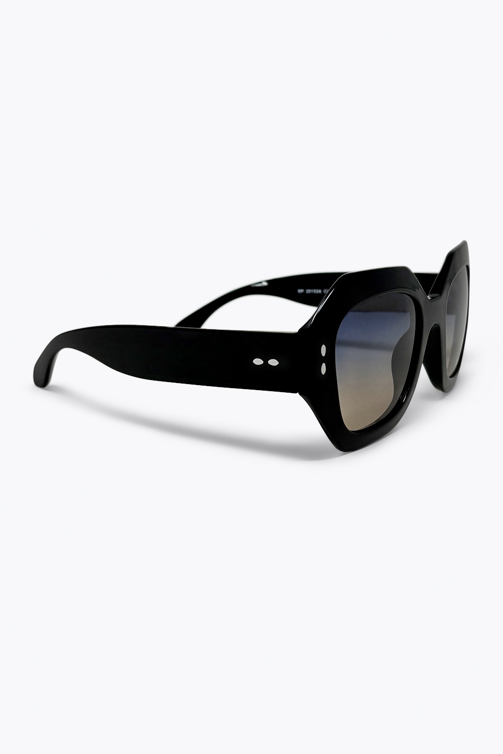 Gafas de Sol con Montura Octogonal de Gran Tama&ntilde;o con Parte Superior Plana y Gradiente en Negro