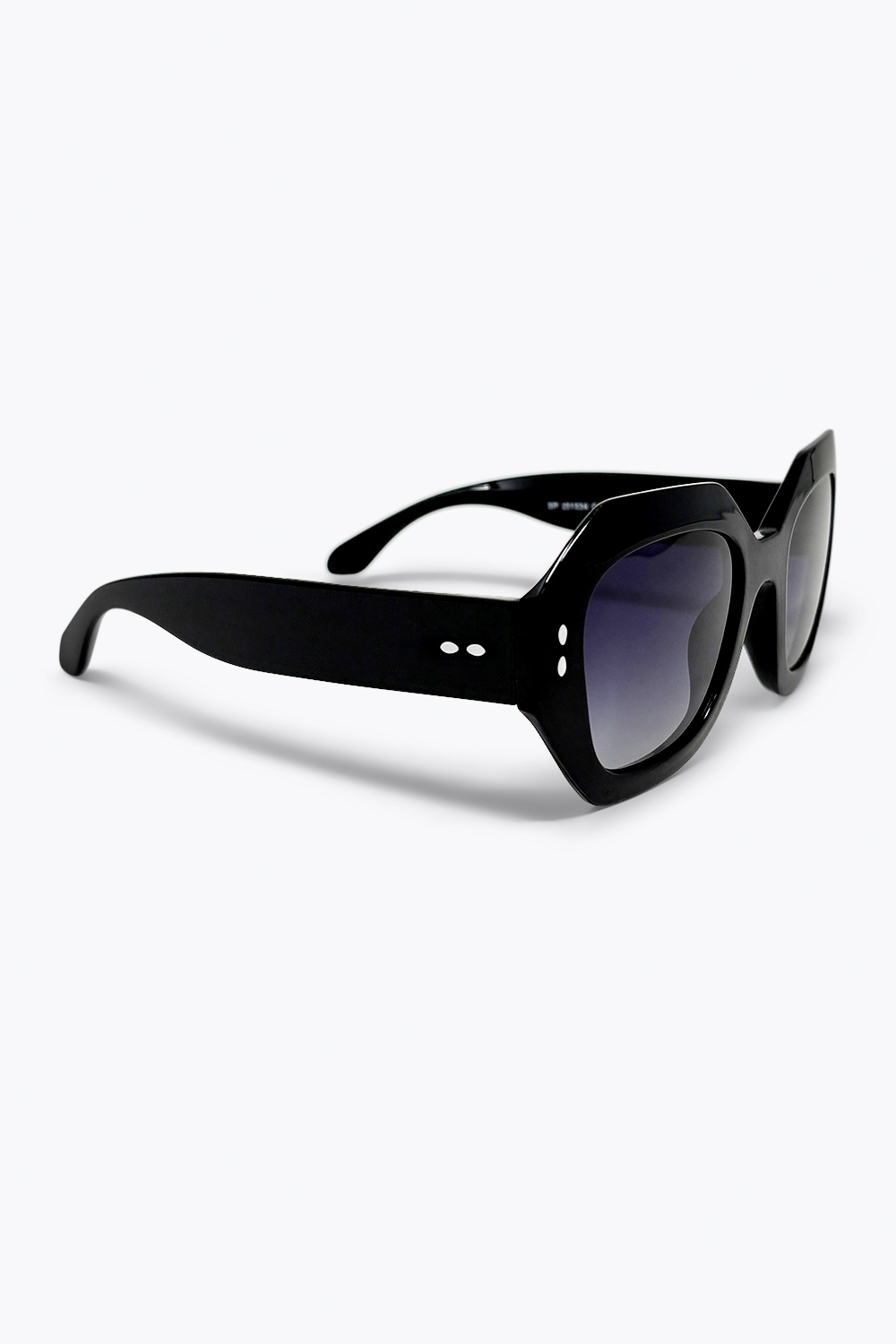 Gafas de sol con lentes degradados y marco geom&eacute;trico negro de gran tama&ntilde;o