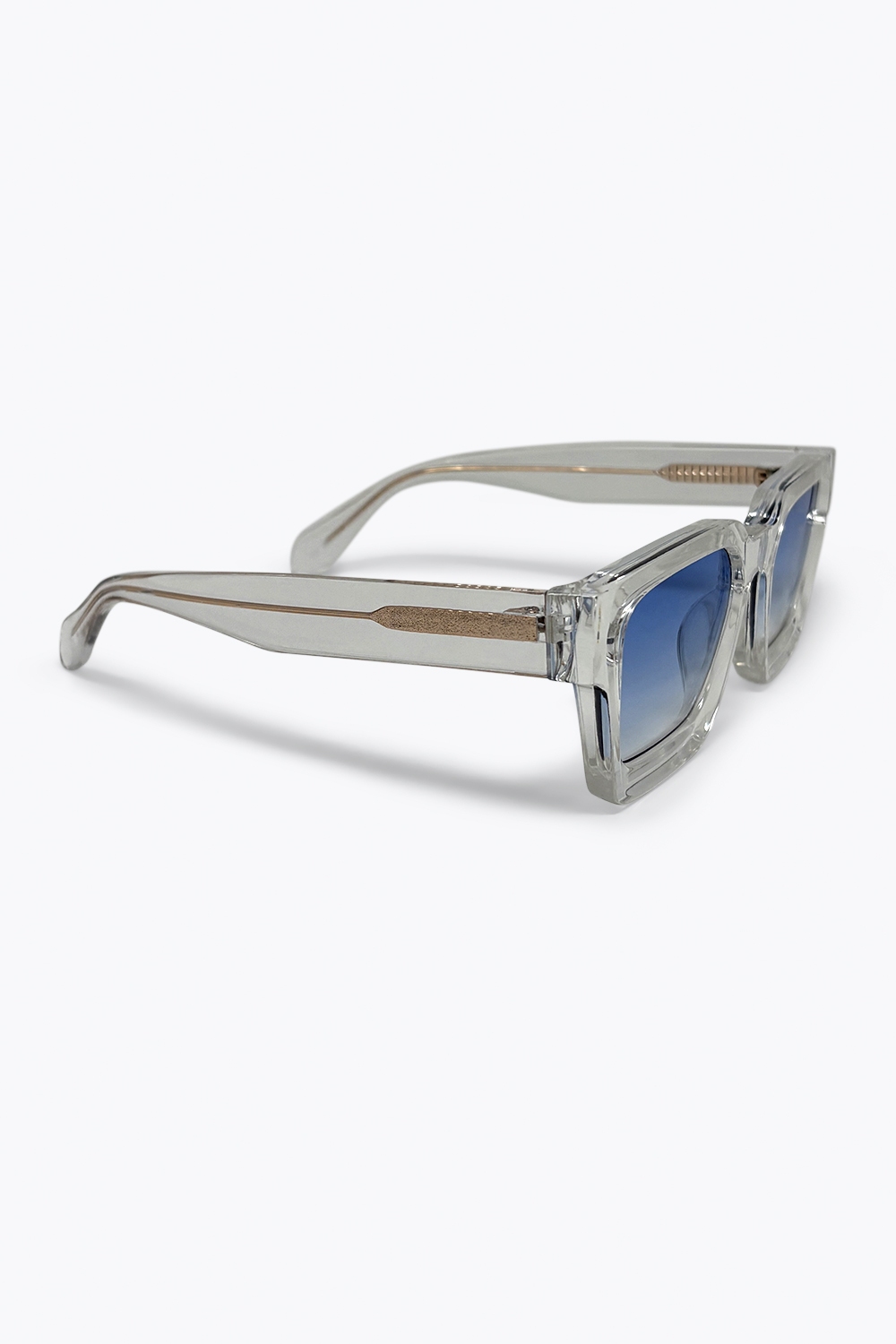 Gafas de sol con montura cuadrada transparente y lentes de degradado multicolor Gafas de sol con montura cuadrada transparente y lentes de degradado multicolor