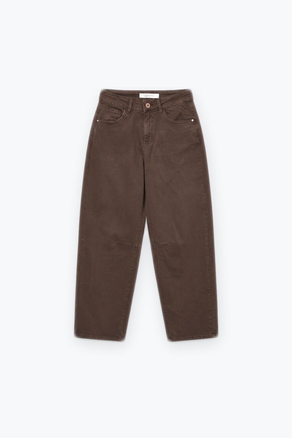 pantalones de pierna ancha con costura en la rodilla de tela suave de chocolate pantalones de pierna ancha con costura en la rodilla de tela suave de chocolate