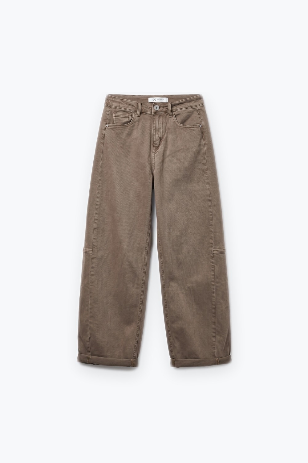 Pantalones de Sarga Casual de Pierna Ancha en Estilo Barril