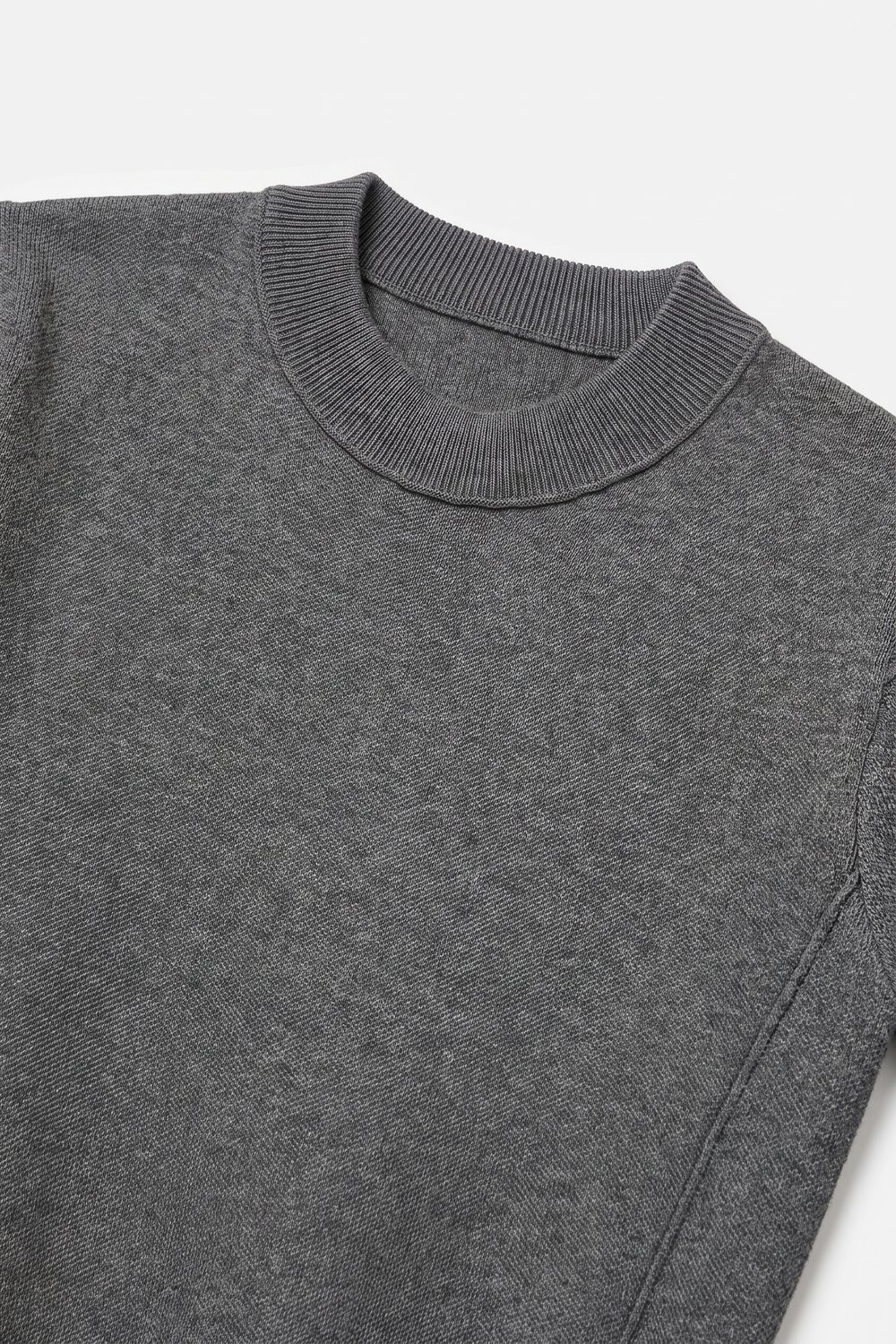 Su&eacute;ter de Manga de Punto Fino en Mezcla de Lana Merino Gris