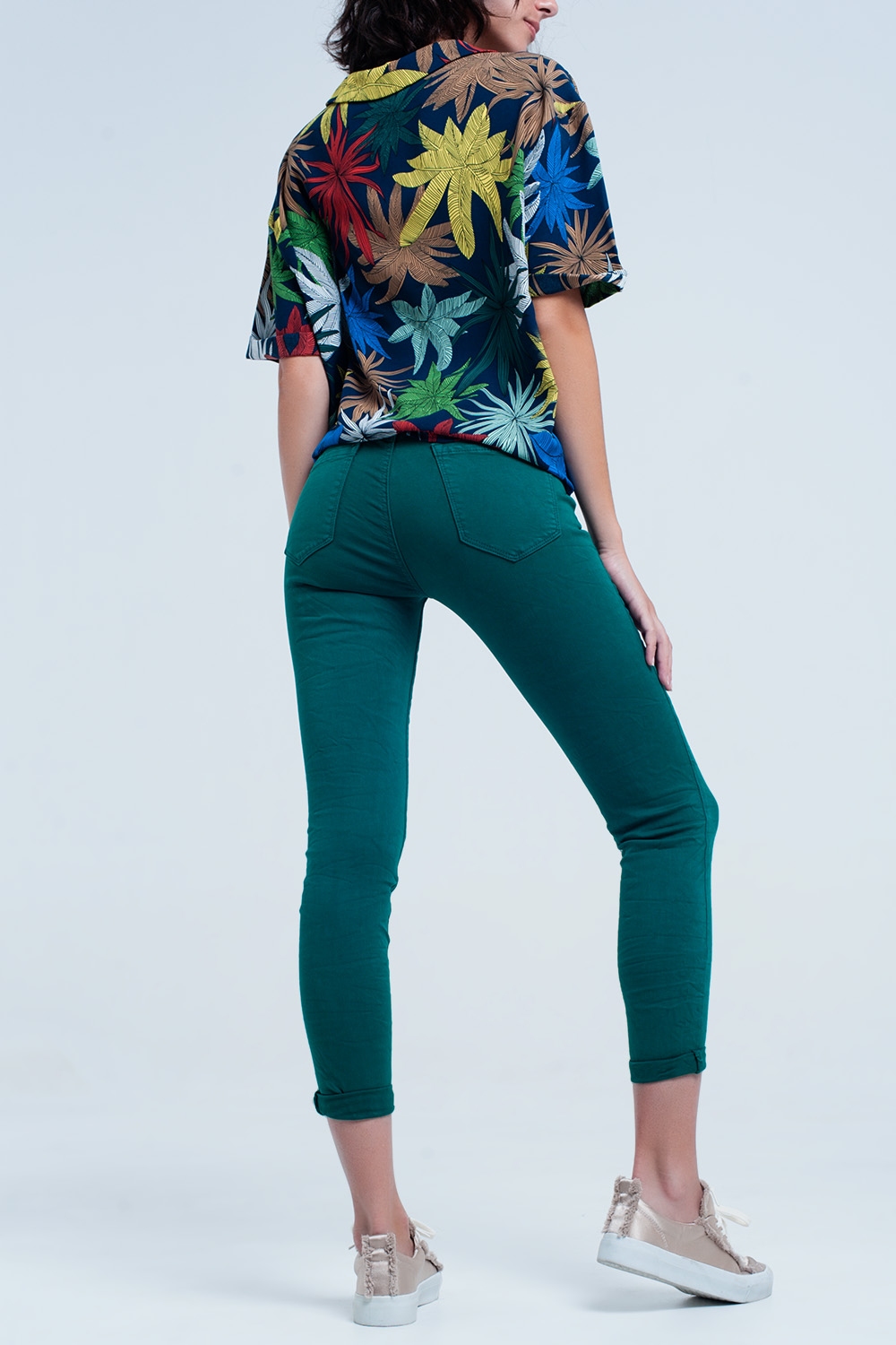 Skinny jeans elastico verde Skinny jeans elastico verde
