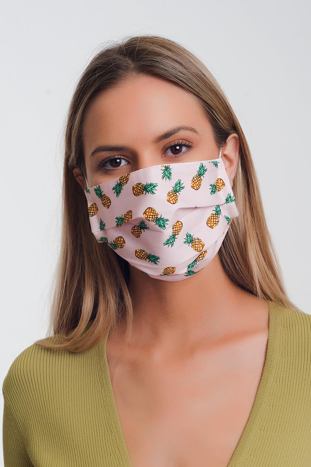 Paquete 2 Unidades Mascarilla Estampado Pi&ntilde;a