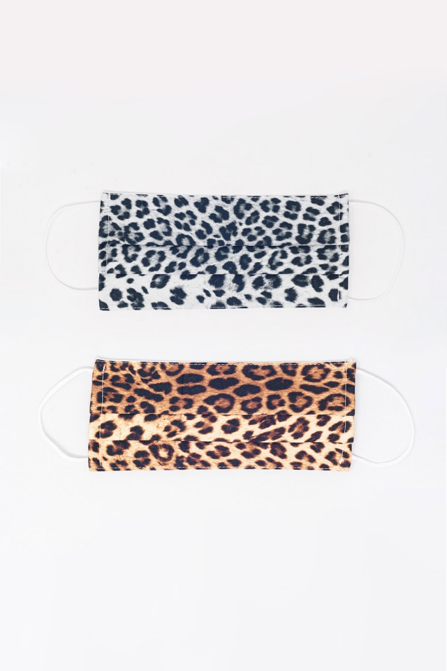 2 PACK Masque imprimé léopard mix