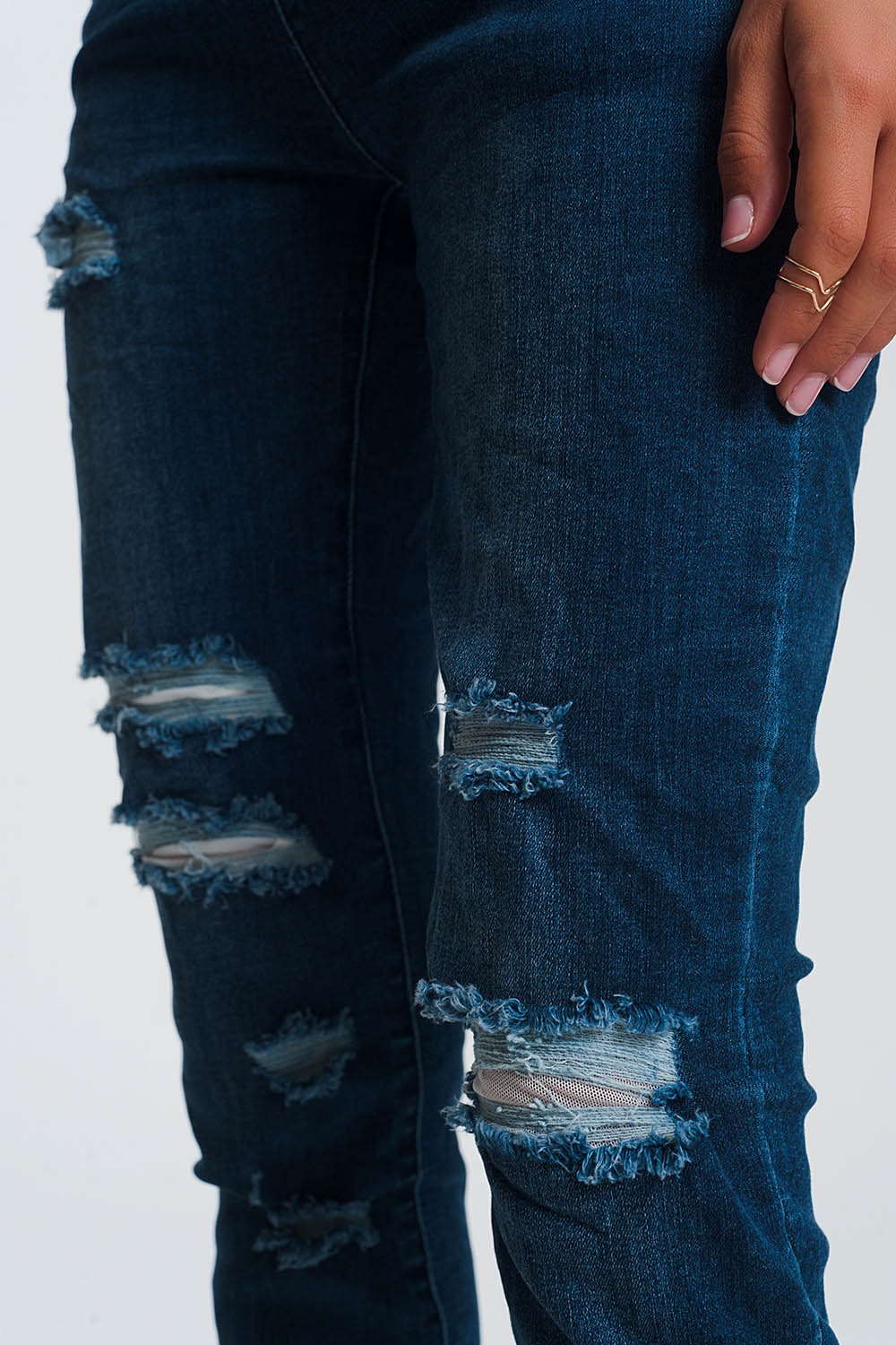 Vaqueros ligeros estilo joggers azul oscuro Vaqueros ligeros estilo joggers azul oscuro