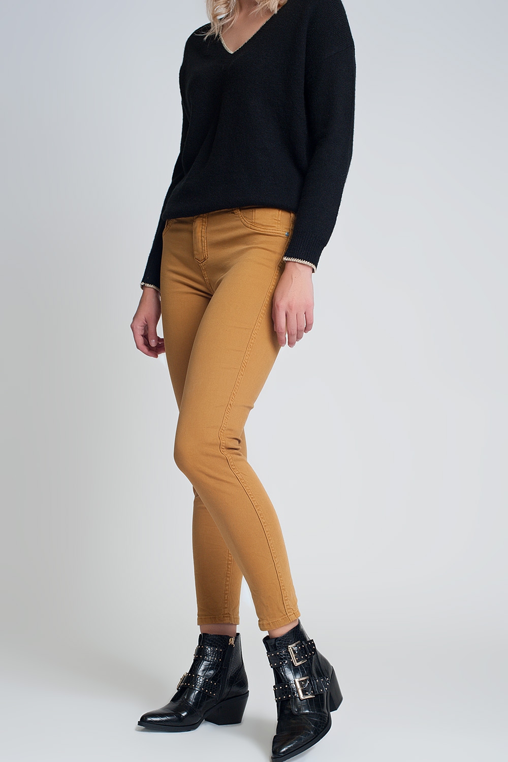 Pantalon estampado serpiente reversible en Mustard Pantalon estampado serpiente reversible en Mustard