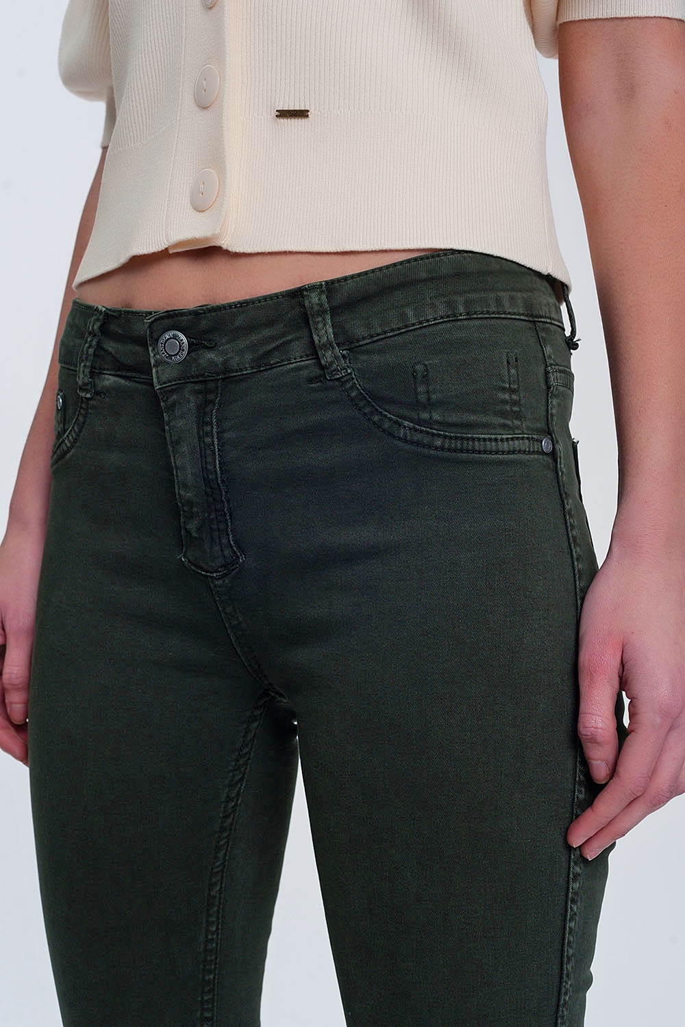 Pantalon estampado serpiente reversible en caqui Pantalon estampado serpiente reversible en caqui