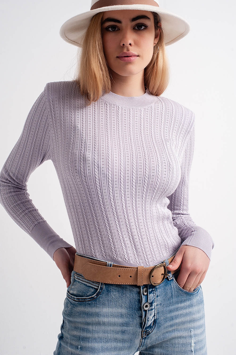 Jersey color lila con hombreras Jersey color lila con hombreras