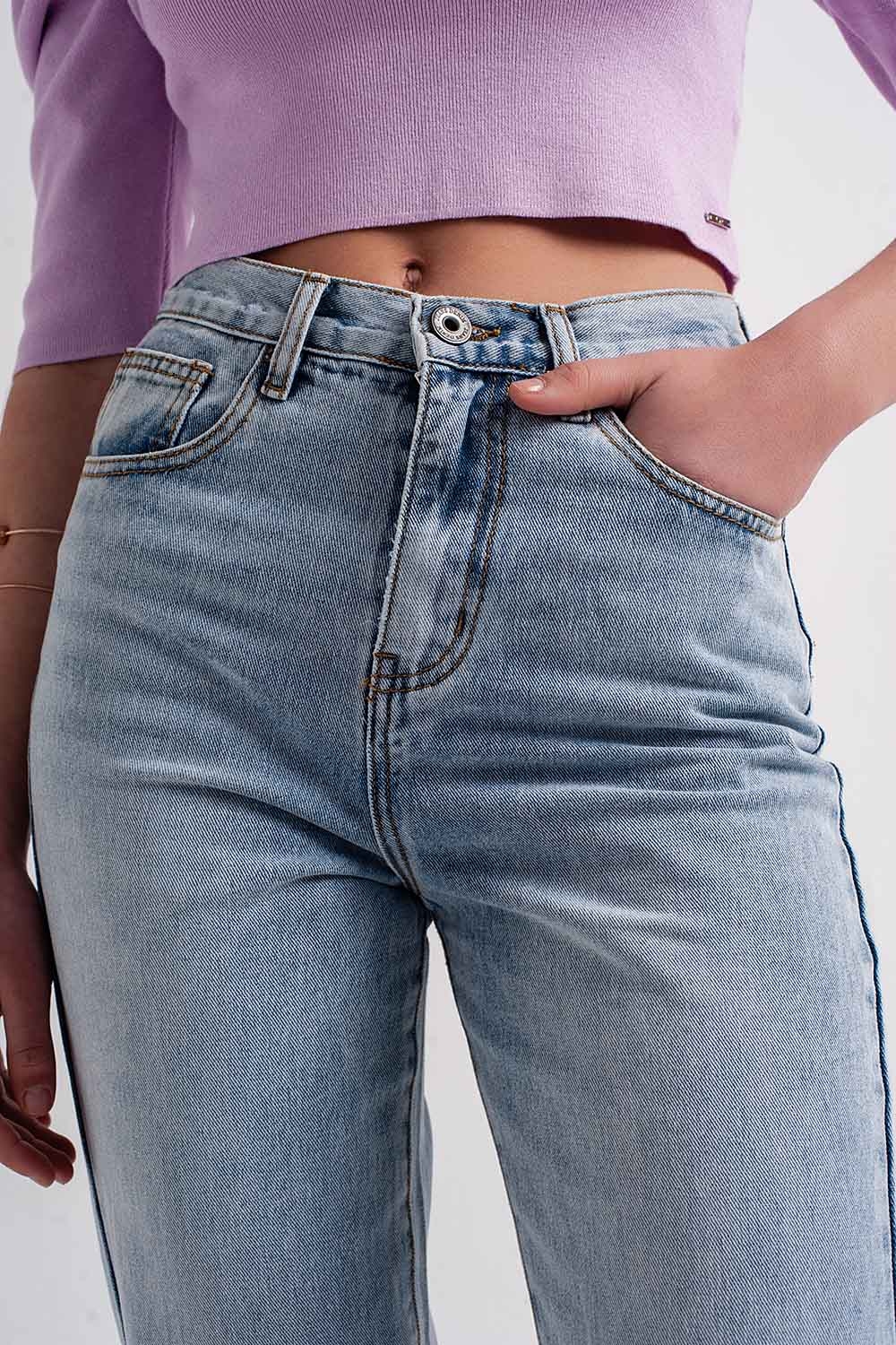 Vaqueros con detalle de lazada en el tobillo Vaqueros con detalle de lazada en el tobillo