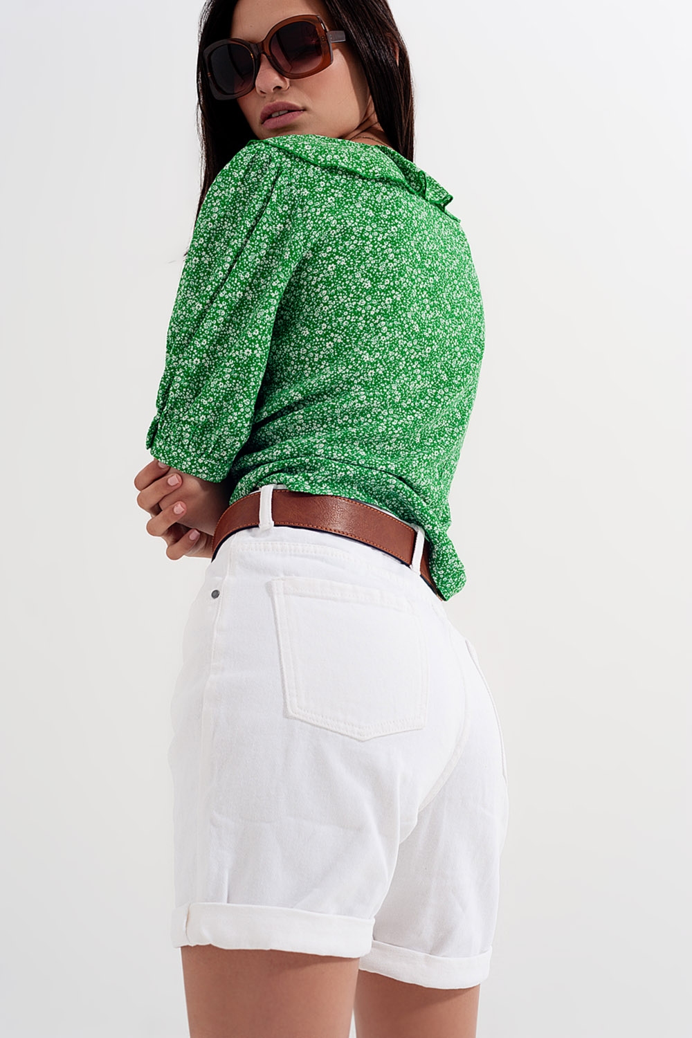 Shorts vaqueros Mom en blanco Shorts vaqueros Mom en blanco