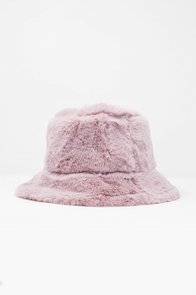 Sombrero reversible de pescador rosa con forro de borreguito