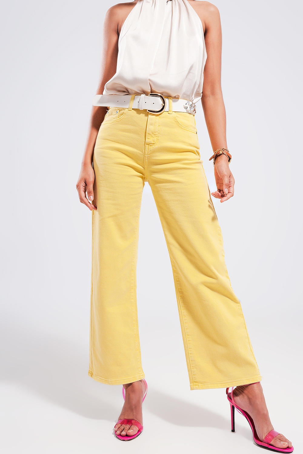 Vaquero amarillo sol de pernera ancha Vaquero amarillo sol de pernera ancha