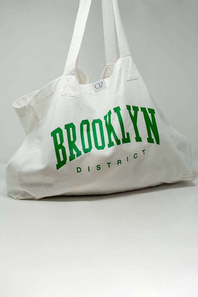 Brooklyn district Canvas tote in wit