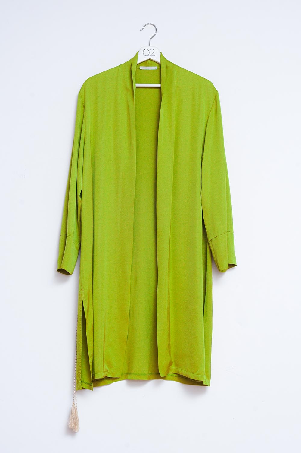 Kimono verde de satén