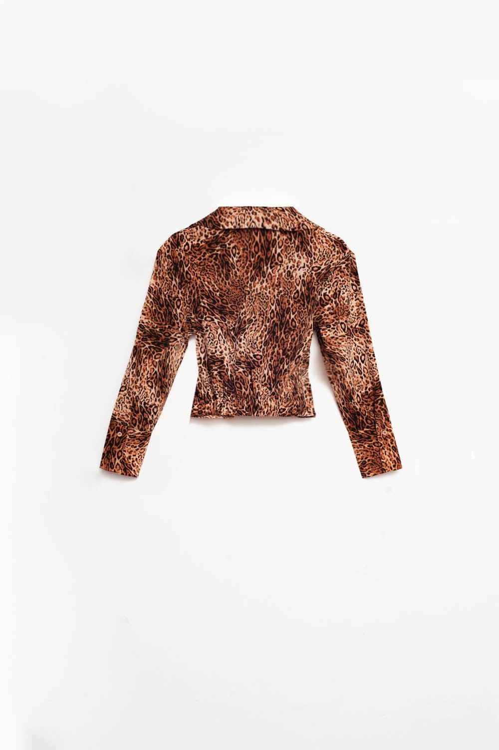 Camisa corta con estampado de leopardo marron